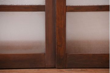 大正ロマン　古い木のモダンなガラス引き戸4枚セット(窓)