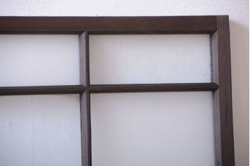 大正ロマン　レトロガラス入りアンティーク欄間(明り取り)2枚セット