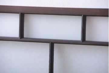 大正ロマン　レトロガラス入りアンティーク欄間(明り取り)2枚セット