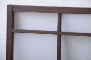 大正ロマン　レトロガラス入りアンティーク欄間(明り取り)2枚セット