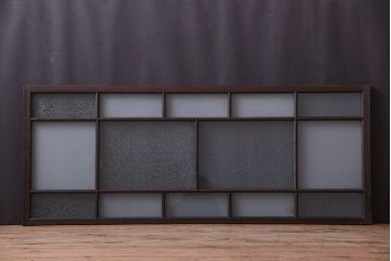 大正ロマン　レトロガラス入りアンティーク欄間(明り取り)2枚セット