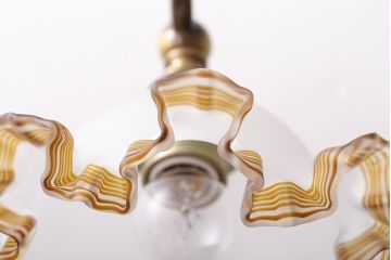 イタリア製　フリルシェードのアンティーク調テーブルランプ(テーブルスタンド)