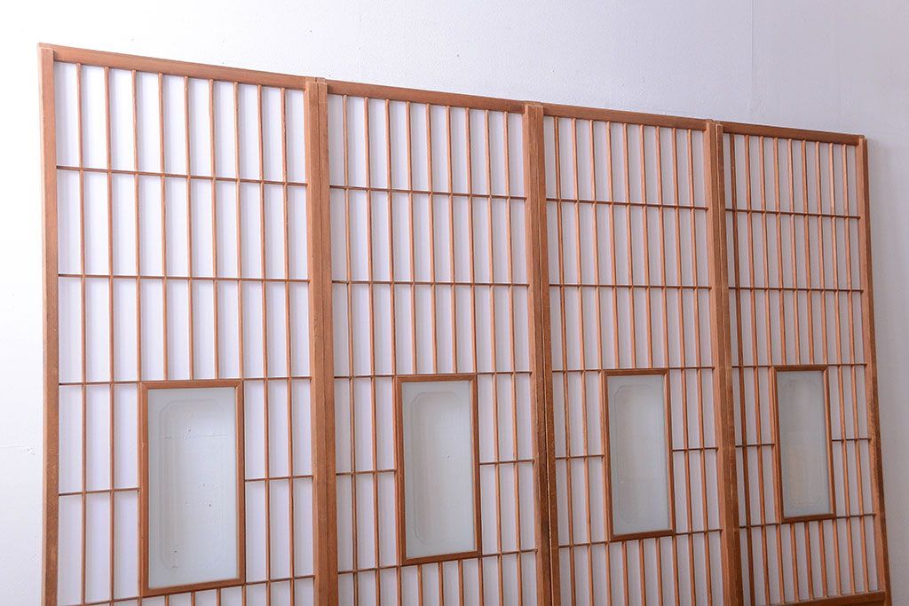 和製アンティーク　レトロな古い木の障子戸