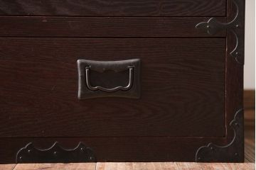 アンティーク家具　古民具・骨董　前面欅材!モダンな時代箪笥(衣装箪笥)(2)