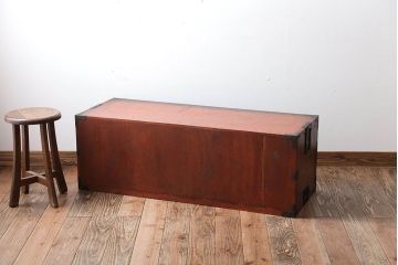 アンティーク家具　古民具・骨董　前面欅材!モダンな時代箪笥(衣装箪笥)(2)