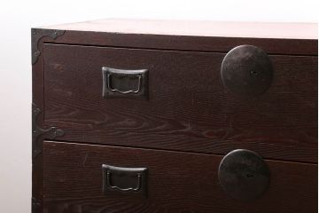 アンティーク家具　古民具・骨董　前面欅材!モダンな時代箪笥(衣装箪笥)(1)