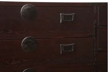 アンティーク家具　古民具・骨董　前面欅材!モダンな時代箪笥(衣装箪笥)(1)