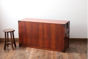 アンティーク家具　古民具・骨董　前面欅材!モダンな時代箪笥(衣装箪笥)(1)