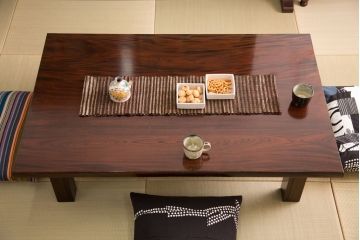 中古　民芸家具　総欅材の高級座卓(センターテーブル)