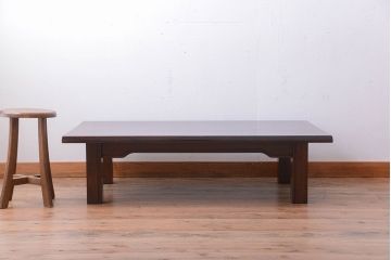 中古　民芸家具　総欅材の高級座卓(センターテーブル)