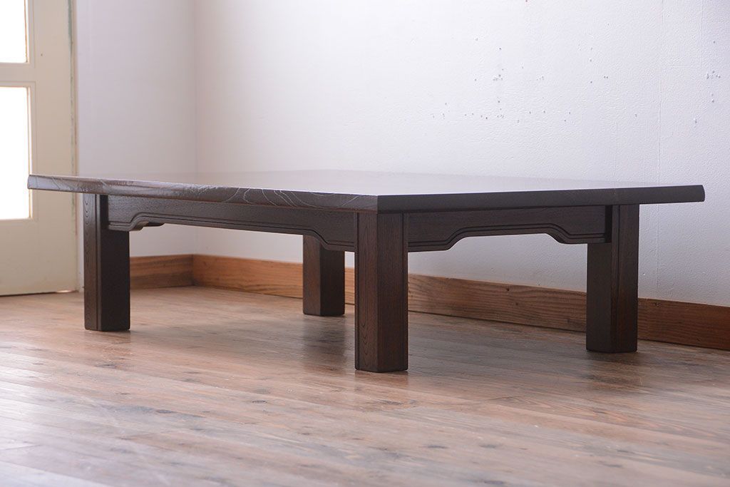 中古　民芸家具　総欅材の高級座卓(センターテーブル)