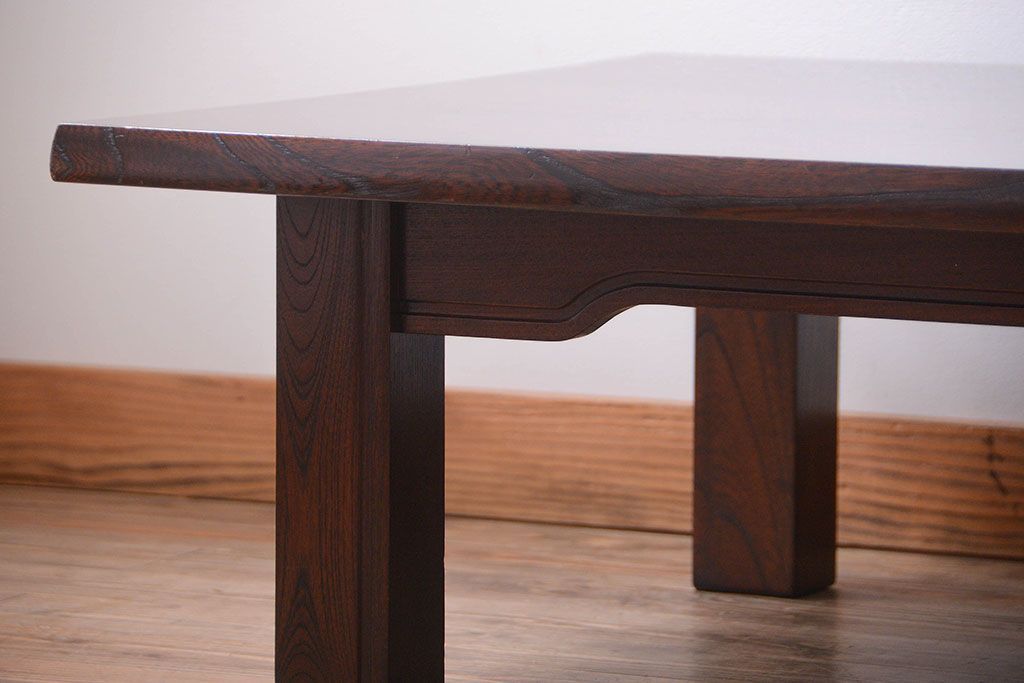 中古　民芸家具　総欅材の高級座卓(センターテーブル)