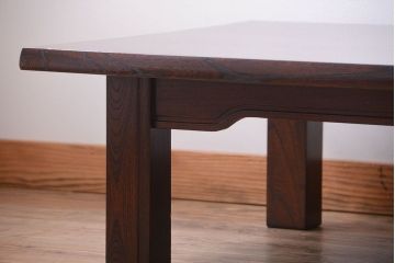 中古　民芸家具　総欅材の高級座卓(センターテーブル)