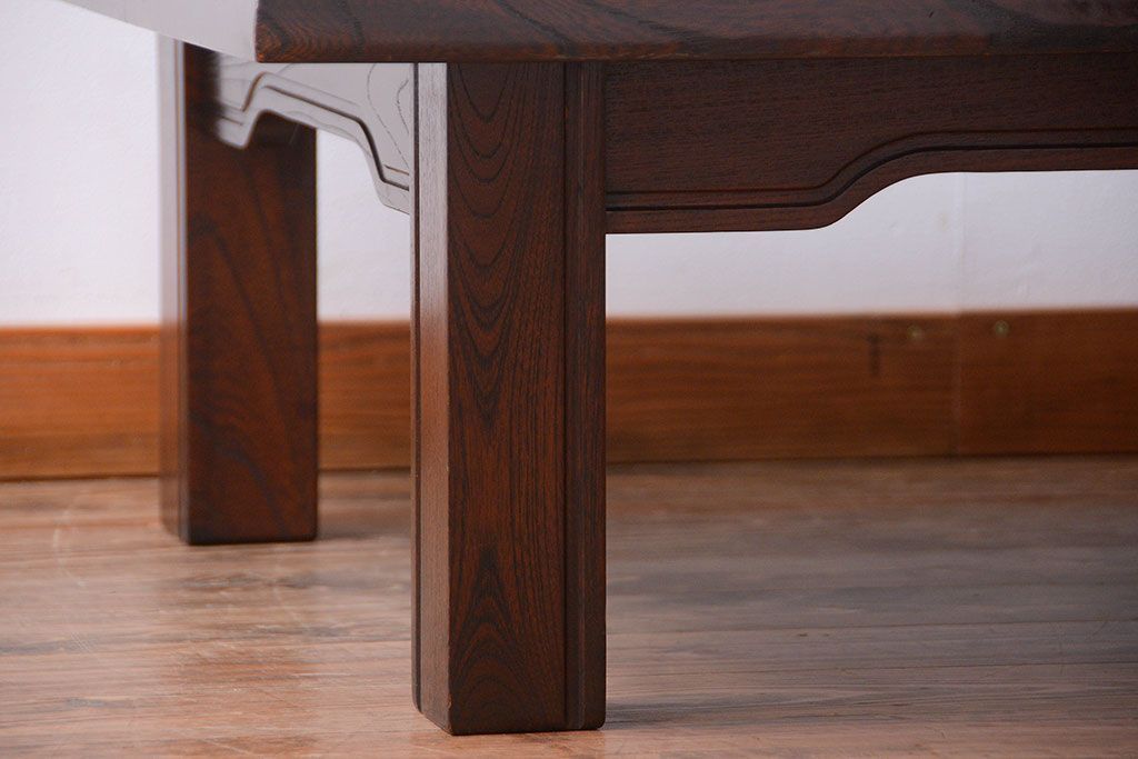 中古　民芸家具　総欅材の高級座卓(センターテーブル)