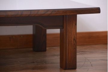 中古　民芸家具　総欅材の高級座卓(センターテーブル)