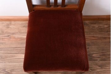 レトロ家具　和製アンティーク　レトロな古いナラ材の小ぶりなチェア(2)