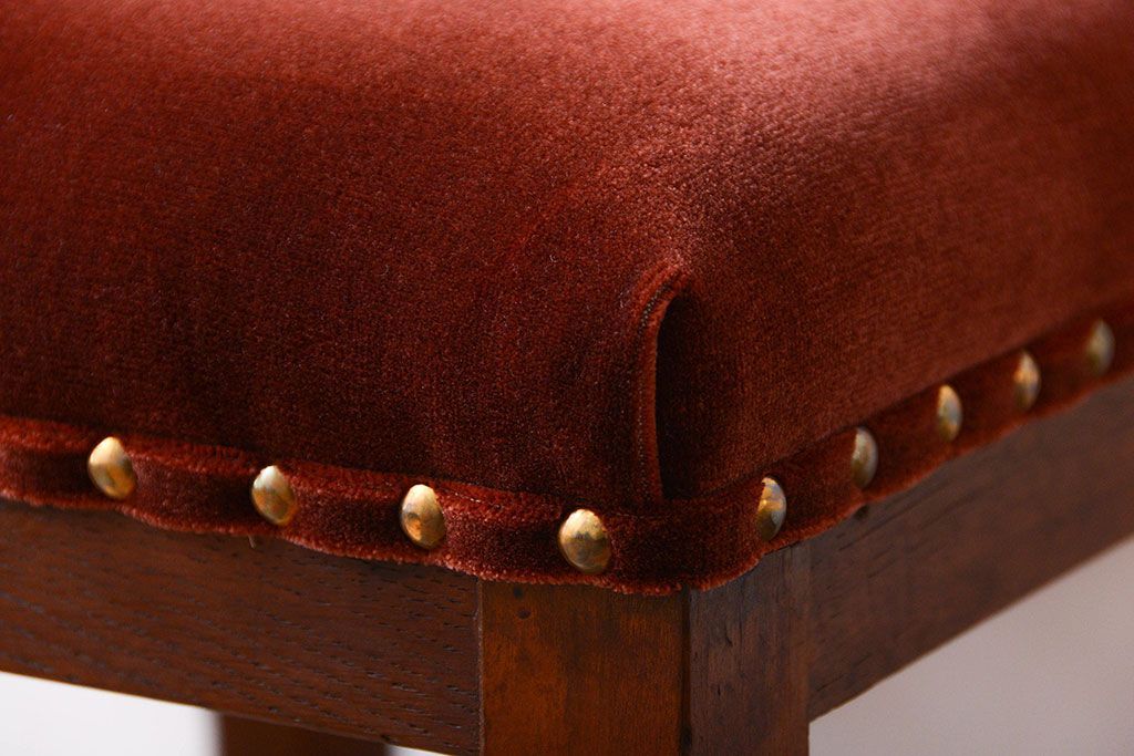 レトロ家具　和製アンティーク　レトロな古いナラ材の小ぶりなチェア(2)