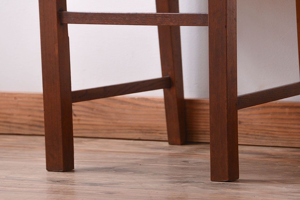 レトロ家具　和製アンティーク　レトロな古いナラ材の小ぶりなチェア(2)