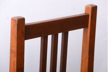 レトロ家具　和製アンティーク　レトロな古いナラ材の小ぶりなチェア(2)
