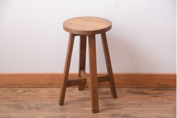 アンティーク家具　和製アンティーク　古い木のシンプルなスツール