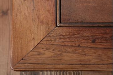 アンティーク雑貨　 古民具・骨董　総欅材!関西火鉢をリメイクした収納付きセンターテーブル(テレビ台)(1)