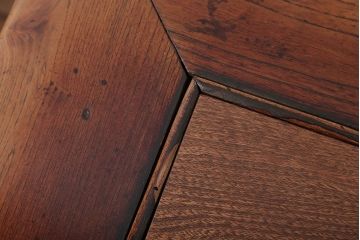 アンティーク雑貨　 古民具・骨董　総欅材!関西火鉢をリメイクした収納付きセンターテーブル(テレビ台)(1)