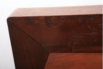 アンティーク雑貨　 古民具・骨董　総欅材!関西火鉢をリメイクした収納付きセンターテーブル(テレビ台)(1)