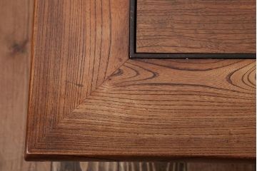 アンティーク雑貨　古民具・骨董　総欅材!関西火鉢をリメイクした収納付きセンターテーブル(テレビ台)(2)