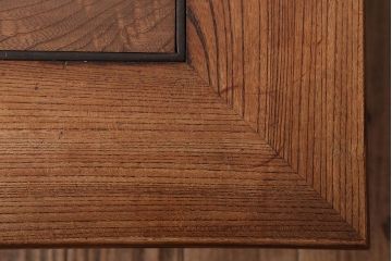 アンティーク雑貨　古民具・骨董　総欅材!関西火鉢をリメイクした収納付きセンターテーブル(テレビ台)(2)