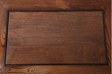 アンティーク雑貨　古民具・骨董　総欅材!関西火鉢をリメイクした収納付きセンターテーブル(テレビ台)(2)