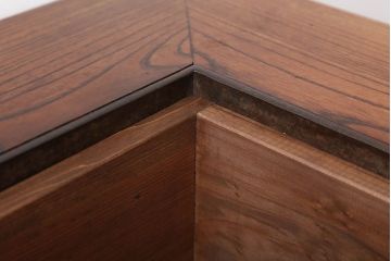 アンティーク雑貨　古民具・骨董　総欅材!関西火鉢をリメイクした収納付きセンターテーブル(テレビ台)(2)