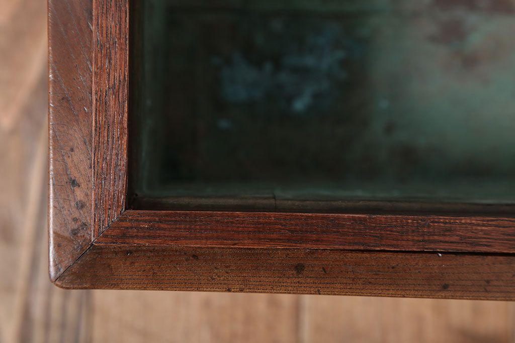 アンティーク雑貨　古民具・骨董　総欅材の古い角火鉢