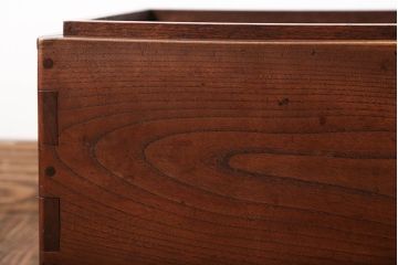 アンティーク雑貨　古民具・骨董　総欅材の古い角火鉢