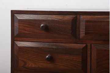 中古　九州民芸家具　高級品!三方欅材の小引き出し