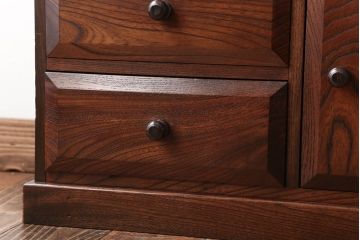 中古　九州民芸家具　高級品!三方欅材の小引き出し