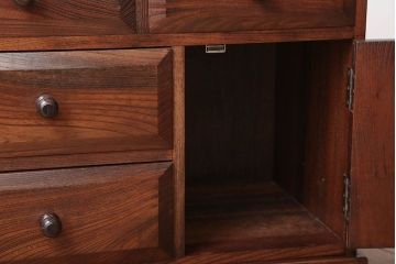 中古　九州民芸家具　高級品!三方欅材の小引き出し