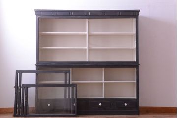 アンティーク家具　アンティークペイント　おしゃれで大きな重ね収納棚