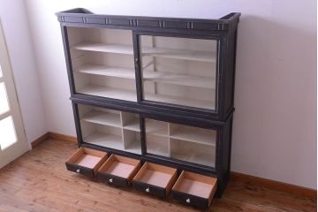 アンティーク家具　アンティークペイント　おしゃれで大きな重ね収納棚