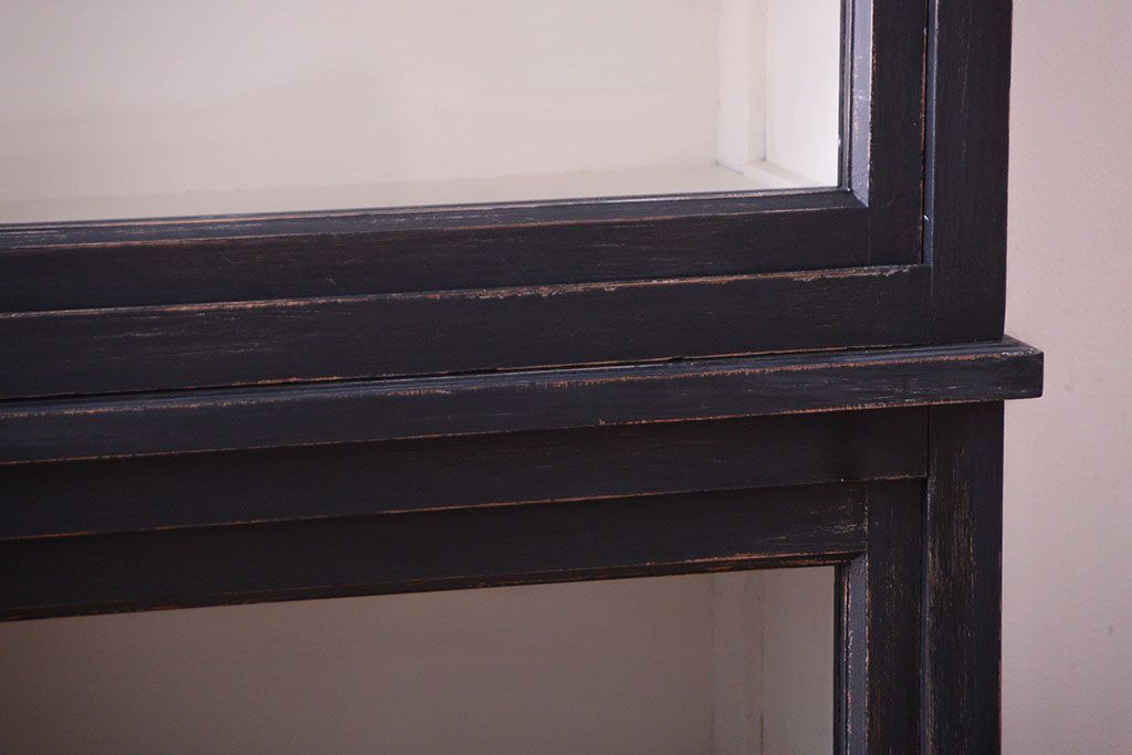 アンティーク家具　アンティークペイント　おしゃれで大きな重ね収納棚