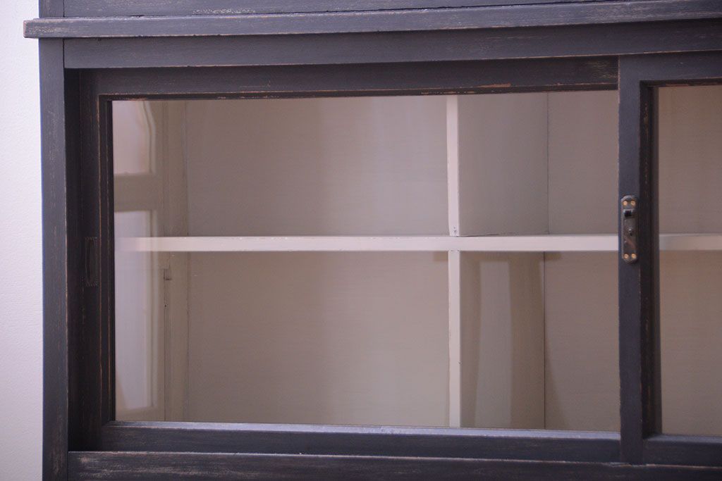 アンティーク家具　アンティークペイント　おしゃれで大きな重ね収納棚