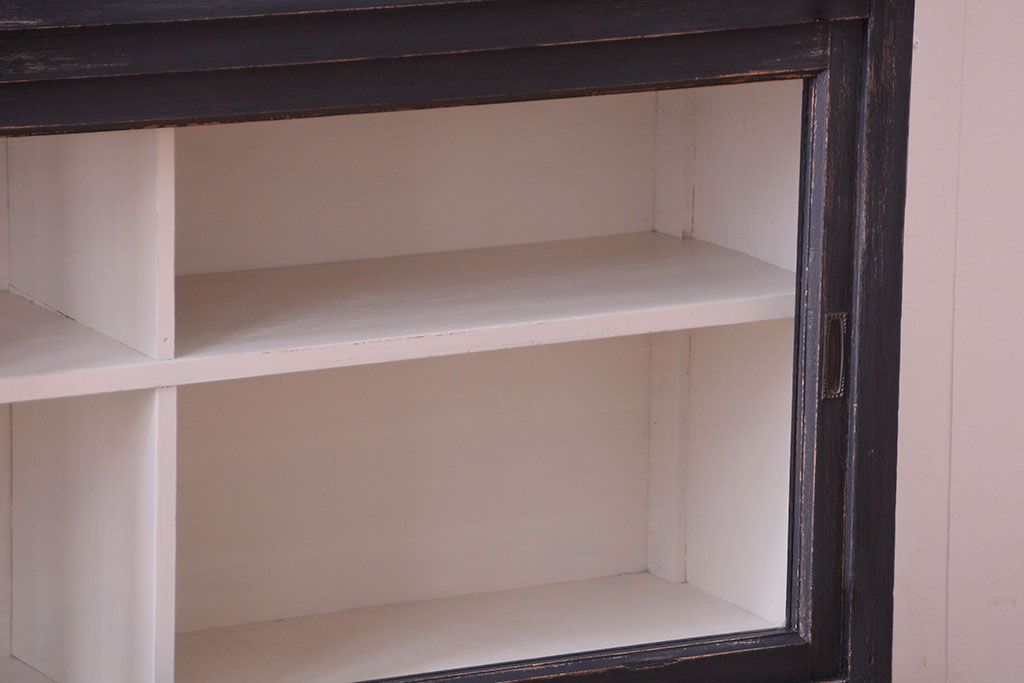 アンティーク家具　アンティークペイント　おしゃれで大きな重ね収納棚