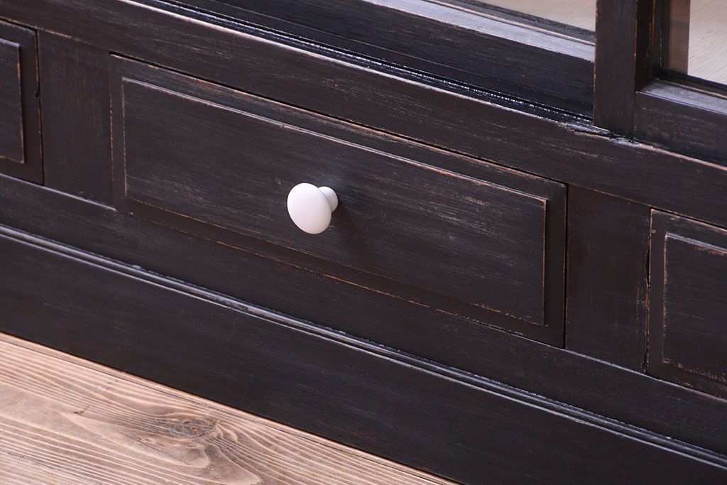 アンティーク家具　アンティークペイント　おしゃれで大きな重ね収納棚