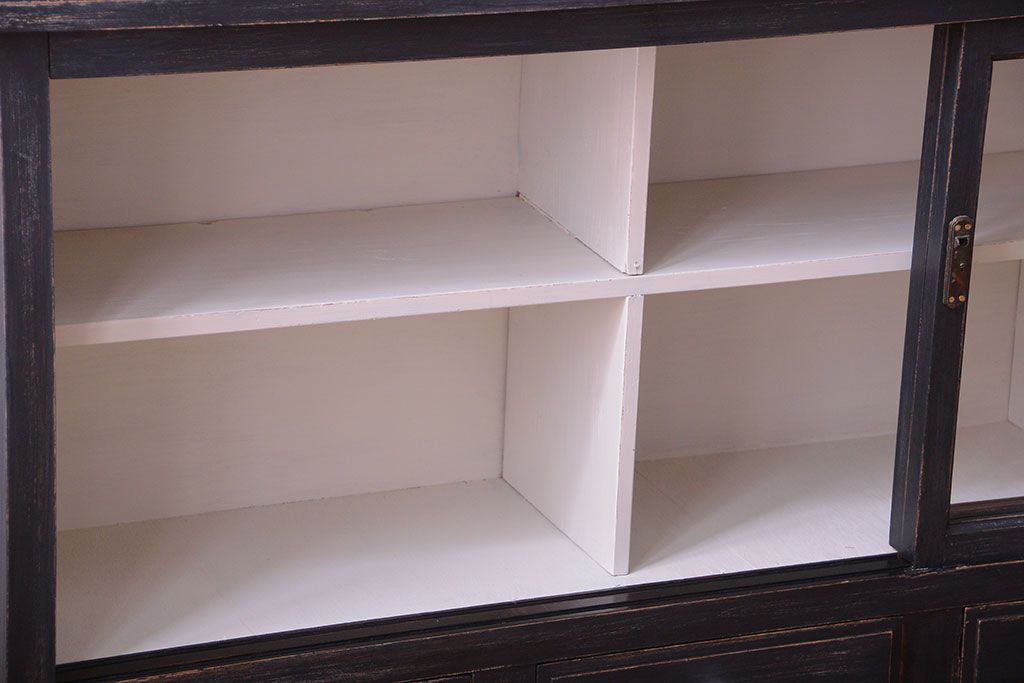 アンティーク家具　アンティークペイント　おしゃれで大きな重ね収納棚