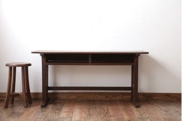 レトロ家具　和製アンティーク　古い学校のレトロな横長テーブル(作業台)