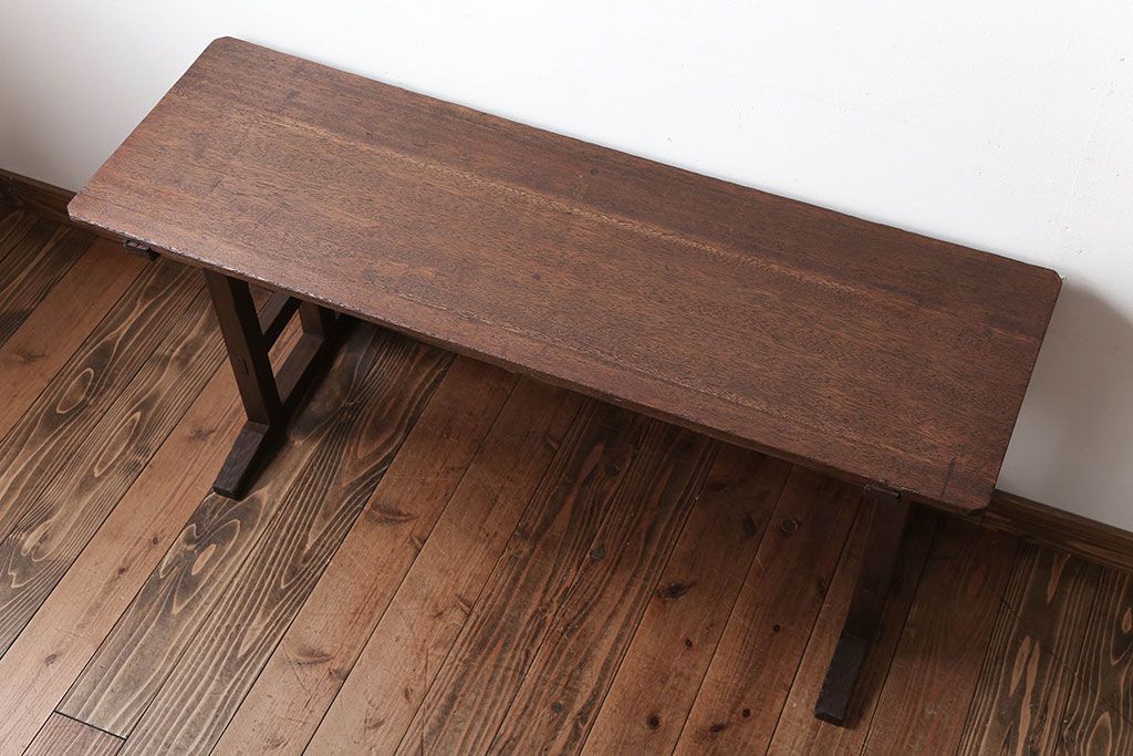 レトロ家具　和製アンティーク　古い学校のレトロな横長テーブル(作業台)