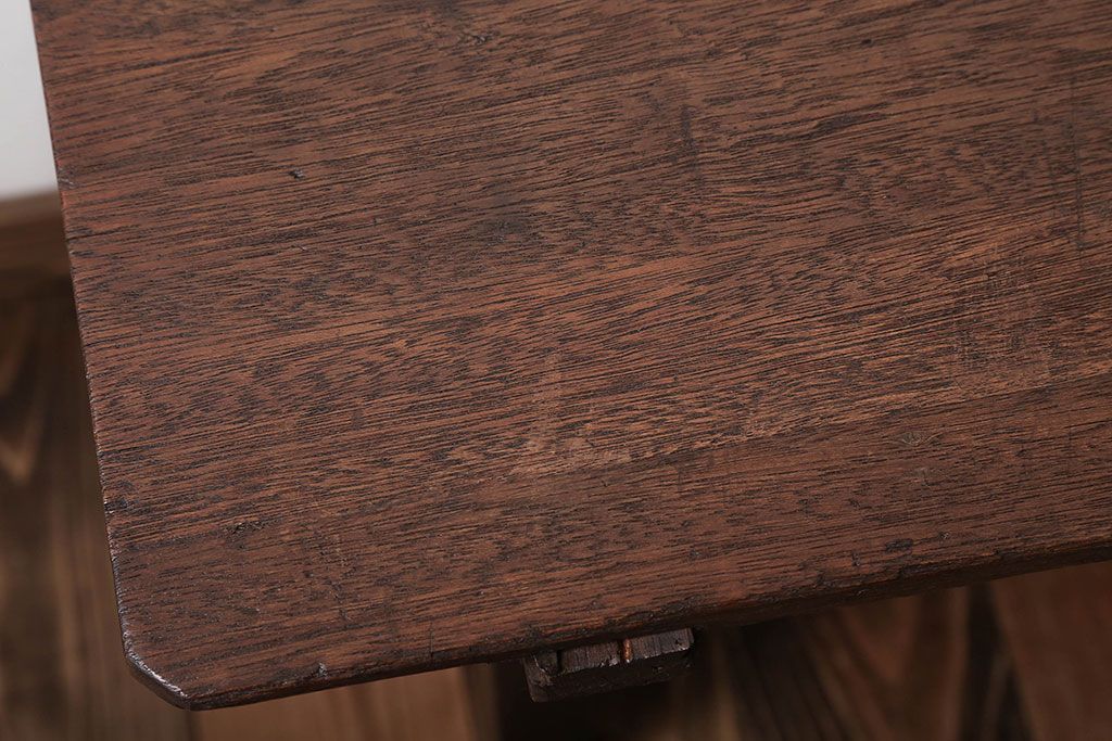 レトロ家具　和製アンティーク　古い学校のレトロな横長テーブル(作業台)