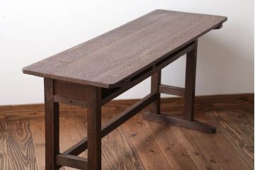 レトロ家具　和製アンティーク　古い学校のレトロな横長テーブル(作業台)