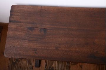 レトロ家具　和製アンティーク　古い学校のレトロな横長テーブル(作業台)(2)