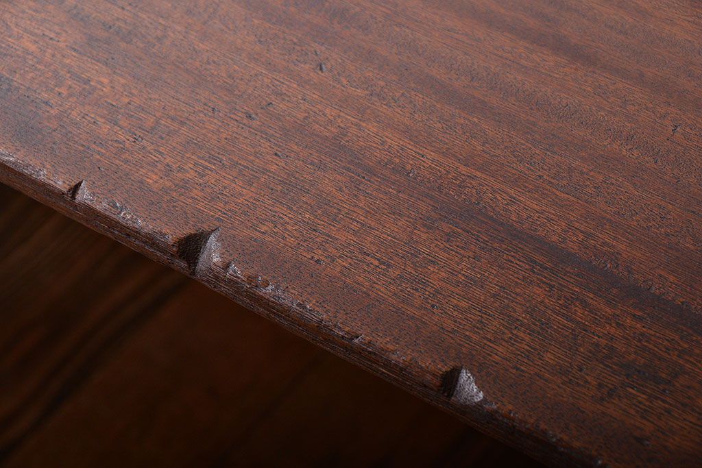 レトロ家具　和製アンティーク　古い学校のレトロな横長テーブル(作業台)(2)