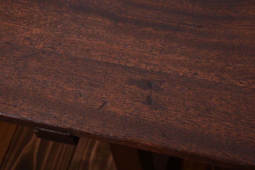 レトロ家具　和製アンティーク　古い学校のレトロな横長テーブル(作業台)(2)